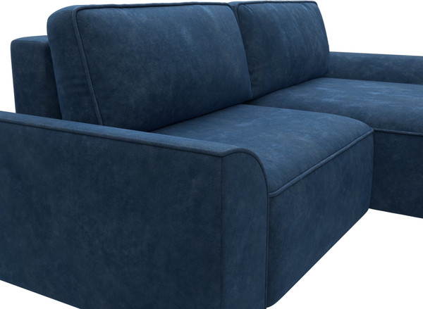 Изображение товара Диван угловой Лига Диванов Лига-048 универсальный / 128272 (велюр синий)