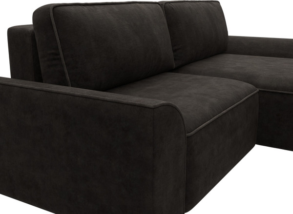 Изображение товара Диван угловой Лига Диванов Лига-048 универсальный / 128273 (велюр коричневый)