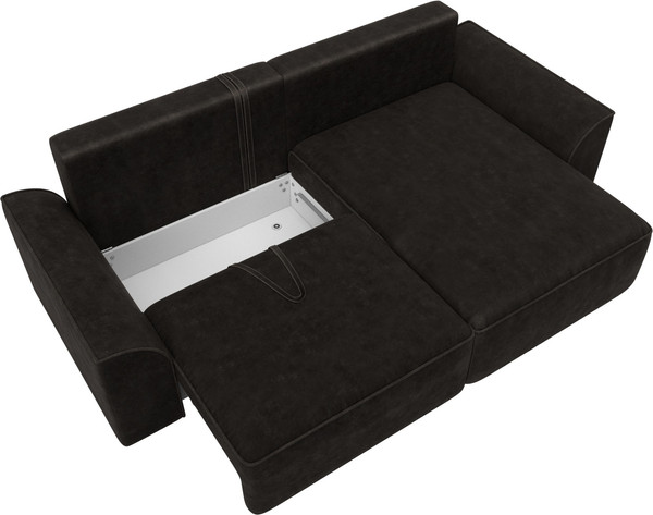 Изображение товара Диван угловой Лига Диванов Лига-048 универсальный / 128273 (велюр коричневый)