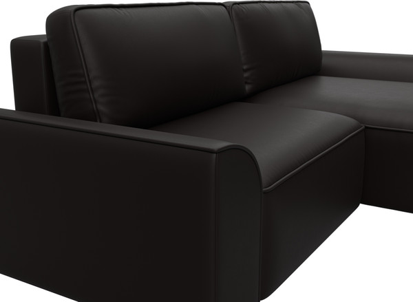 Изображение товара Диван угловой Лига Диванов Лига-048 универсальный / 128275 (экокожа коричневый)