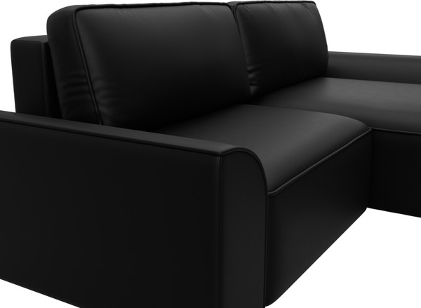 Изображение товара Диван угловой Лига Диванов Лига-048 универсальный / 128277 (экокожа черный)
