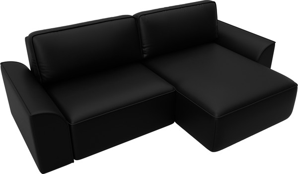 Изображение товара Диван угловой Лига Диванов Лига-048 универсальный / 128277 (экокожа черный)