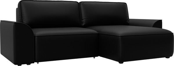 Изображение товара Диван угловой Лига Диванов Лига-048 универсальный / 128277 (экокожа черный)