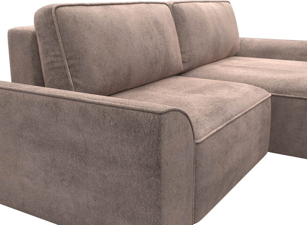 Изображение товара Диван угловой Лига Диванов Лига-048 универсальный / 128280 (велюр бежевый)