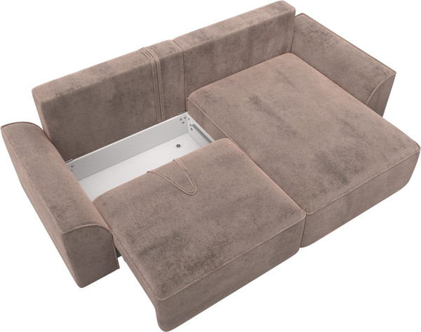 Изображение товара Диван угловой Лига Диванов Лига-048 универсальный / 128280 (велюр бежевый)