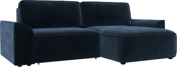 Изображение товара Диван угловой Лига Диванов Лига-048 универсальный / 128281 (велюр синий)