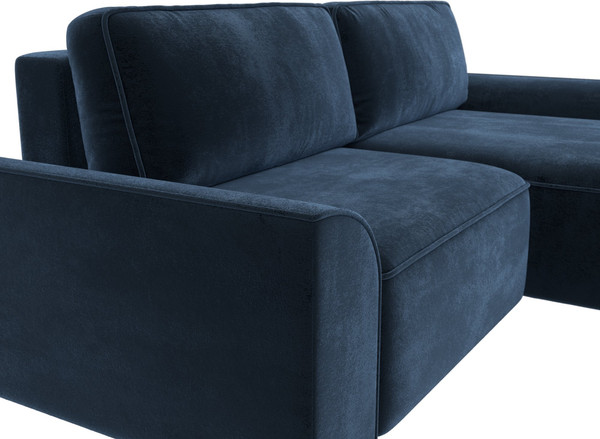 Изображение товара Диван угловой Лига Диванов Лига-048 универсальный / 128281 (велюр синий)