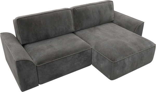 Изображение товара Диван угловой Лига Диванов Лига-048 универсальный / 128282 (велюр серый)