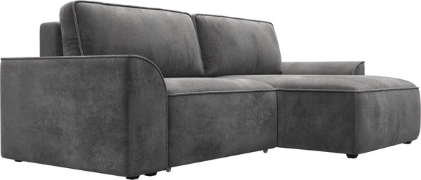 Изображение товара Диван угловой Лига Диванов Лига-048 универсальный / 128282 (велюр серый)