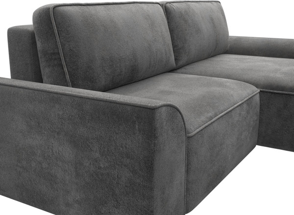 Изображение товара Диван угловой Лига Диванов Лига-048 универсальный / 128282 (велюр серый)