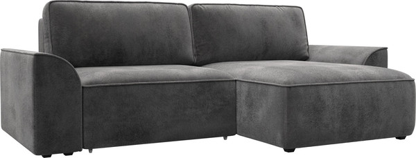 Изображение товара Диван угловой Лига Диванов Лига-048 универсальный / 128282 (велюр серый)