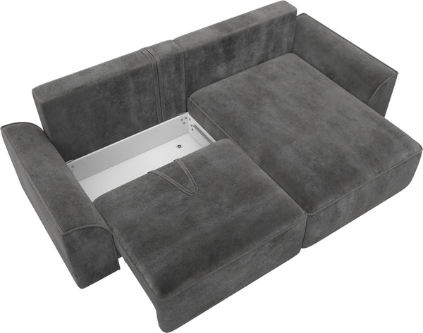 Изображение товара Диван угловой Лига Диванов Лига-048 универсальный / 128282 (велюр серый)