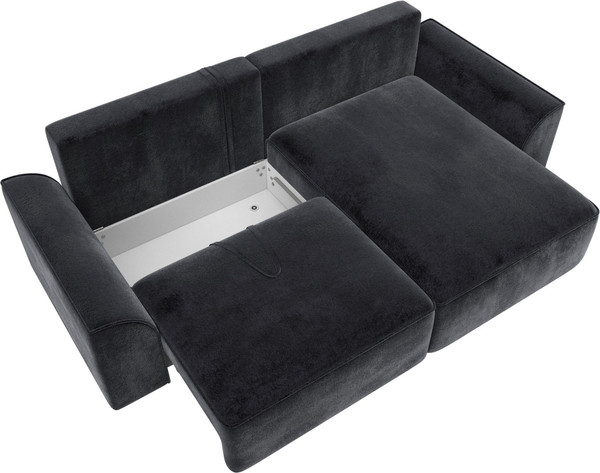 Изображение товара Диван угловой Лига Диванов Лига-048 универсальный / 128283 (велюр темно-серый)