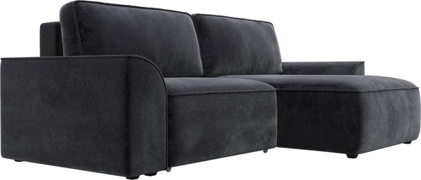 Изображение товара Диван угловой Лига Диванов Лига-048 универсальный / 128283 (велюр темно-серый)