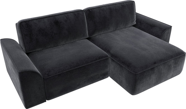 Изображение товара Диван угловой Лига Диванов Лига-048 универсальный / 128283 (велюр темно-серый)