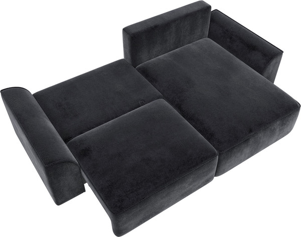 Изображение товара Диван угловой Лига Диванов Лига-048 универсальный / 128283 (велюр темно-серый)