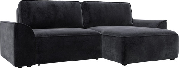 Изображение товара Диван угловой Лига Диванов Лига-048 универсальный / 128283 (велюр темно-серый)