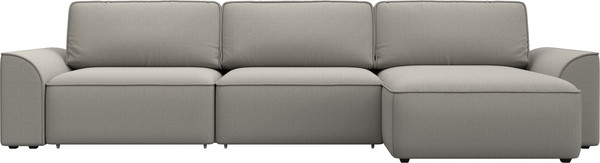 Изображение товара Диван угловой Лига Диванов Лига-048 лонг универсальный / 128484 (рогожка амур бежевый)