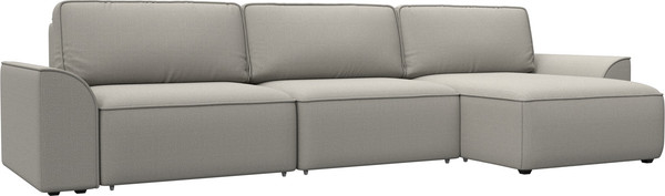 Изображение товара Диван угловой Лига Диванов Лига-048 лонг универсальный / 128484 (рогожка амур бежевый)