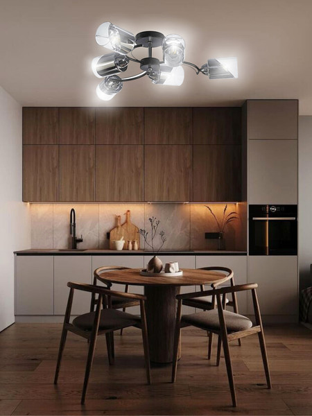 Изображение товара Люстра Aitin-Pro НПБ 02-6х60-105 / RH8208/6 (черный/хром)