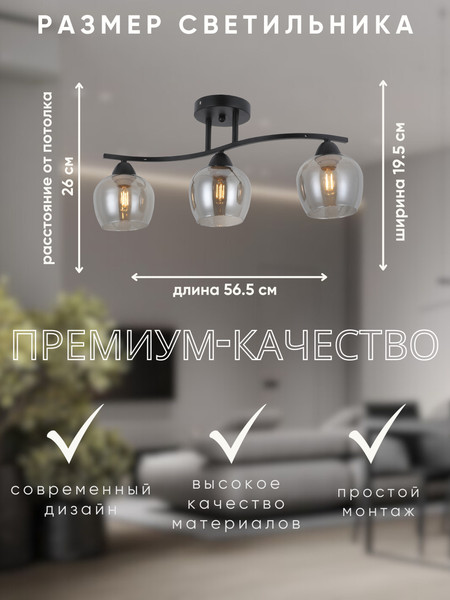 Изображение товара Люстра Aitin-Pro НПБ 02-3x60-101 / RH8324/3 (черный)