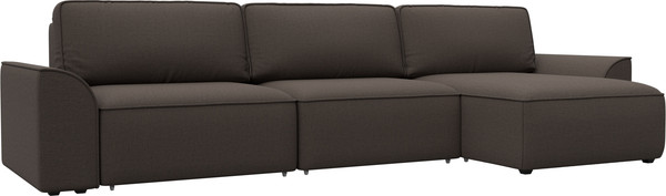 Изображение товара Диван угловой Лига Диванов Лига-048 лонг универсальный / 128485 (рогожка амур коричневый)