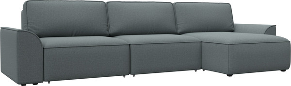 Изображение товара Диван угловой Лига Диванов Лига-048 лонг универсальный / 128486 (рогожка амур серый)