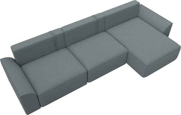 Изображение товара Диван угловой Лига Диванов Лига-048 лонг универсальный / 128486 (рогожка амур серый)