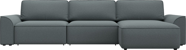 Изображение товара Диван угловой Лига Диванов Лига-048 лонг универсальный / 128486 (рогожка амур серый)