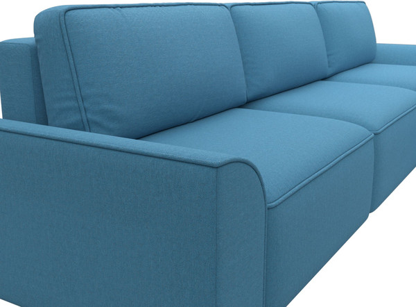 Изображение товара Диван угловой Лига Диванов Лига-048 лонг универсальный / 128487 (рогожка амур голубой)