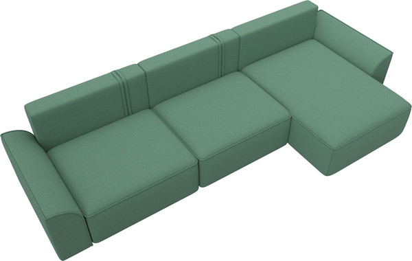 Изображение товара Диван угловой Лига Диванов Лига-048 лонг универсальный / 128488 (рогожка амур зеленый)