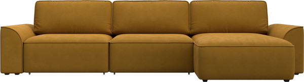 Изображение товара Диван угловой Лига Диванов Лига-048 лонг универсальный / 128489 (велюр желтый)