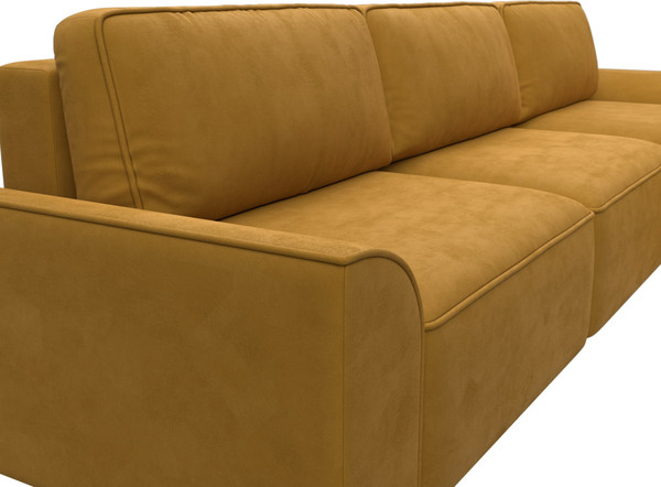 Изображение товара Диван угловой Лига Диванов Лига-048 лонг универсальный / 128489 (велюр желтый)