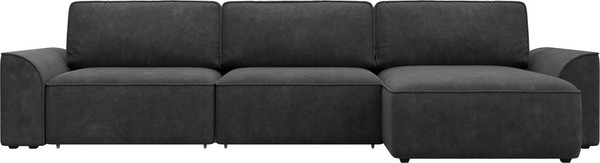Изображение товара Диван угловой Лига Диванов Лига-048 лонг универсальный / 128490 (велюр темно-серый)