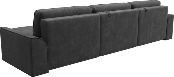 Изображение товара Диван угловой Лига Диванов Лига-048 лонг универсальный / 128490 (велюр темно-серый)