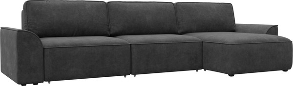 Изображение товара Диван угловой Лига Диванов Лига-048 лонг универсальный / 128490 (велюр темно-серый)