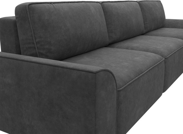 Изображение товара Диван угловой Лига Диванов Лига-048 лонг универсальный / 128490 (велюр темно-серый)