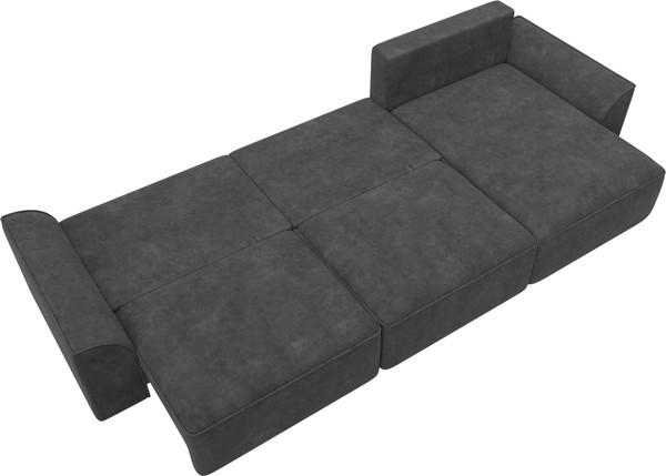 Изображение товара Диван угловой Лига Диванов Лига-048 лонг универсальный / 128490 (велюр темно-серый)
