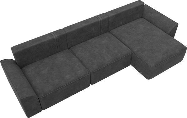 Изображение товара Диван угловой Лига Диванов Лига-048 лонг универсальный / 128490 (велюр темно-серый)