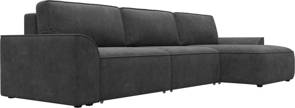 Изображение товара Диван угловой Лига Диванов Лига-048 лонг универсальный / 128490 (велюр темно-серый)