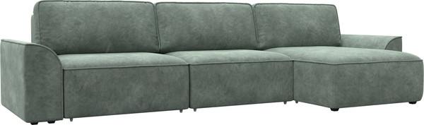 Изображение товара Диван угловой Лига Диванов Лига-048 лонг универсальный / 128491 (велюр зеленый)