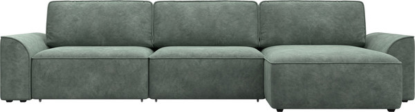 Изображение товара Диван угловой Лига Диванов Лига-048 лонг универсальный / 128491 (велюр зеленый)