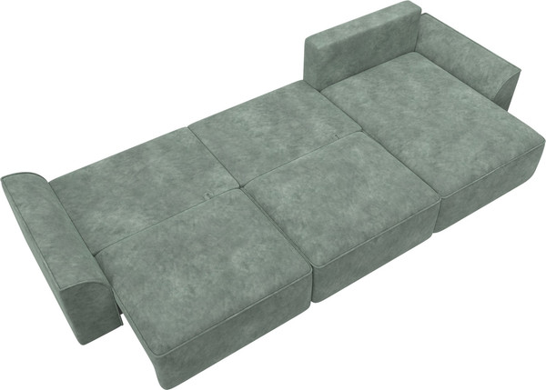 Изображение товара Диван угловой Лига Диванов Лига-048 лонг универсальный / 128491 (велюр зеленый)