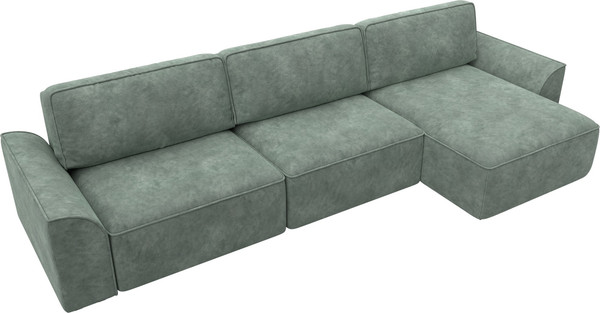 Изображение товара Диван угловой Лига Диванов Лига-048 лонг универсальный / 128491 (велюр зеленый)