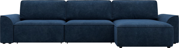 Изображение товара Диван угловой Лига Диванов Лига-048 лонг универсальный / 128492 (велюр синий)