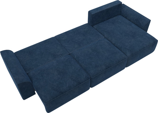 Изображение товара Диван угловой Лига Диванов Лига-048 лонг универсальный / 128492 (велюр синий)