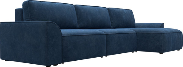 Изображение товара Диван угловой Лига Диванов Лига-048 лонг универсальный / 128492 (велюр синий)