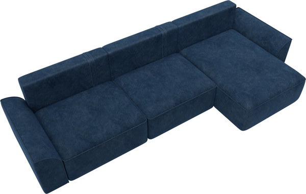 Изображение товара Диван угловой Лига Диванов Лига-048 лонг универсальный / 128492 (велюр синий)