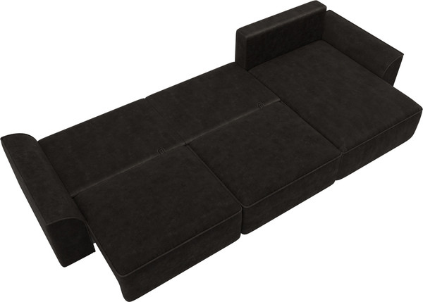 Изображение товара Диван угловой Лига Диванов Лига-048 лонг универсальный / 128493 (велюр коричневый)