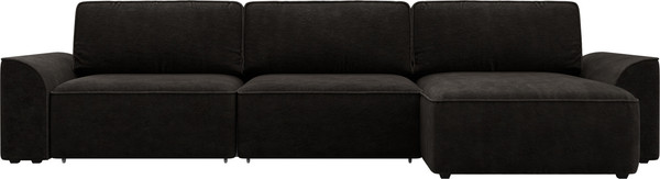 Изображение товара Диван угловой Лига Диванов Лига-048 лонг универсальный / 128493 (велюр коричневый)